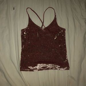 American eagle crushed velvet tank
